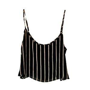 FOREVER 21 SELF V Neck stripped crop top women’s size small